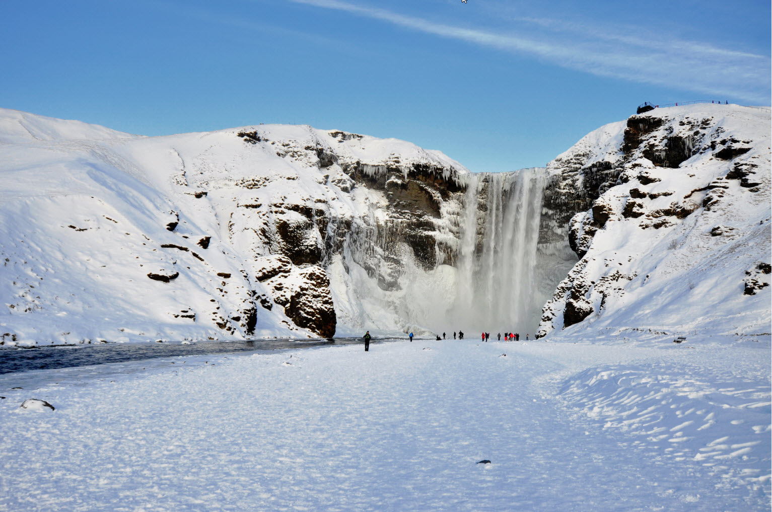 Amazing Skógafoss in Winter Time