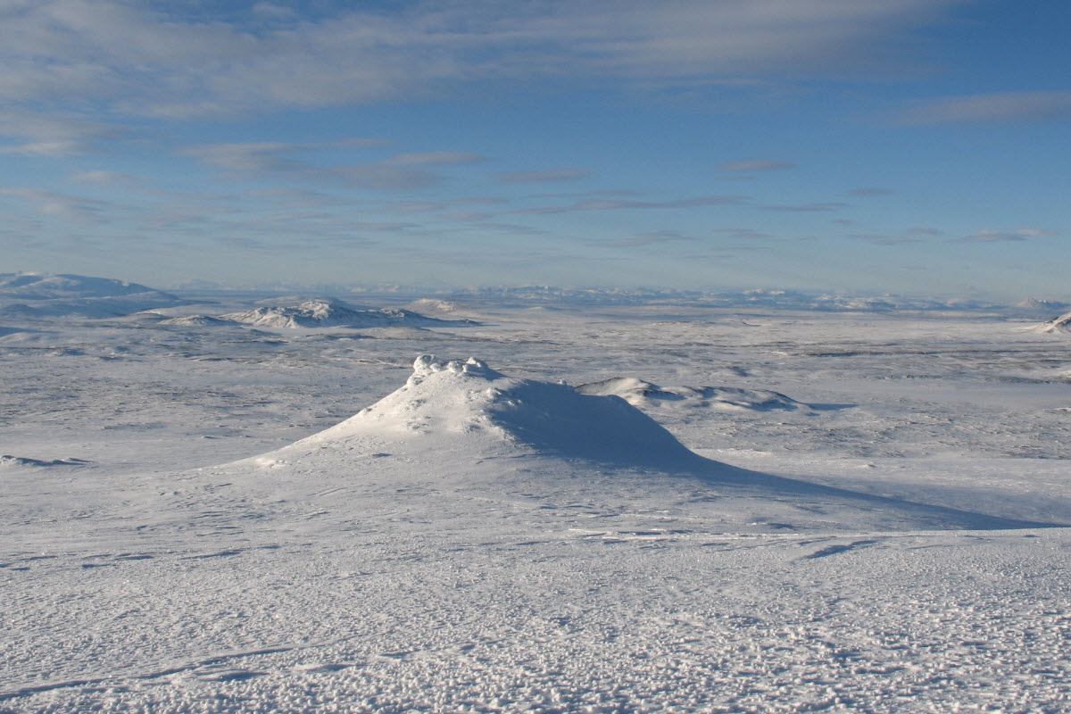 The landscape at Langjokull glacier