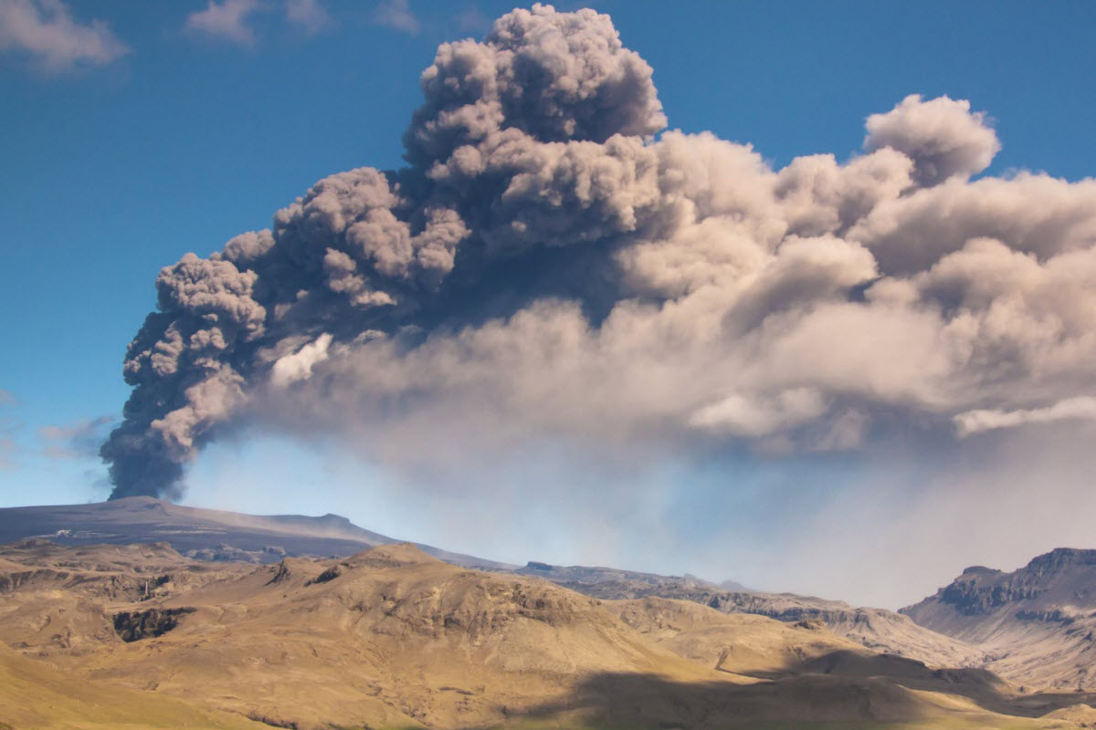 Eyjafjallajokull eruption in 2010 Iceland