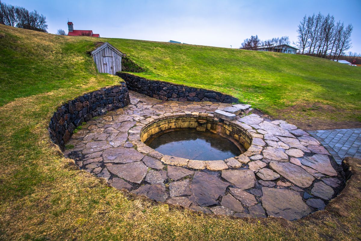 Snorralaug historic pool in Reykholt