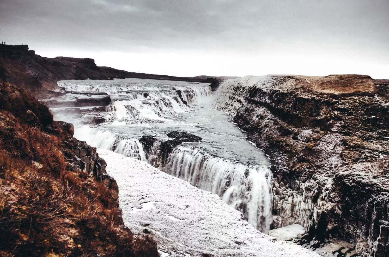 Gullfoss waterfall in winter