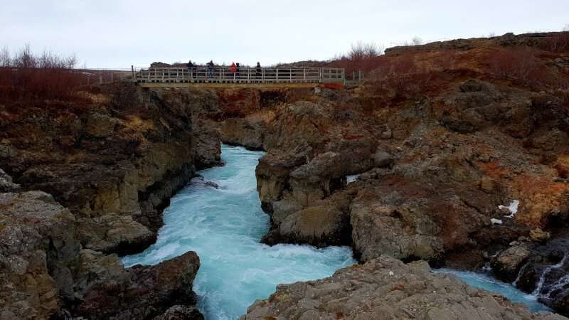 Barnafoss waterfall in West Iceland