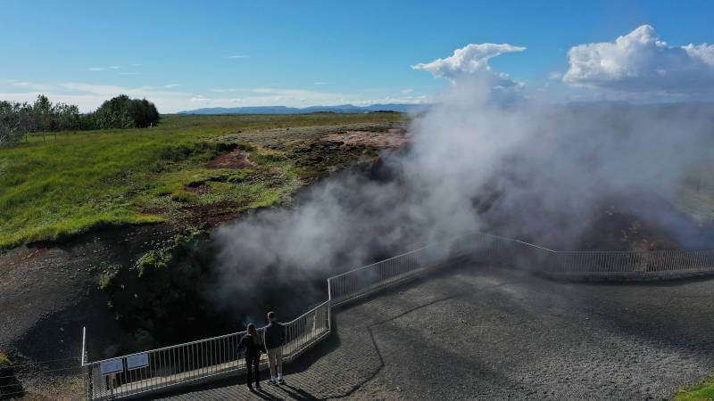 Steam rising from Deildartunguhver hot spring