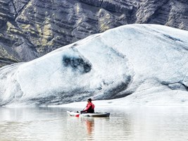 Heinabergslón Glacier Kayak Adventure tour in Iceland