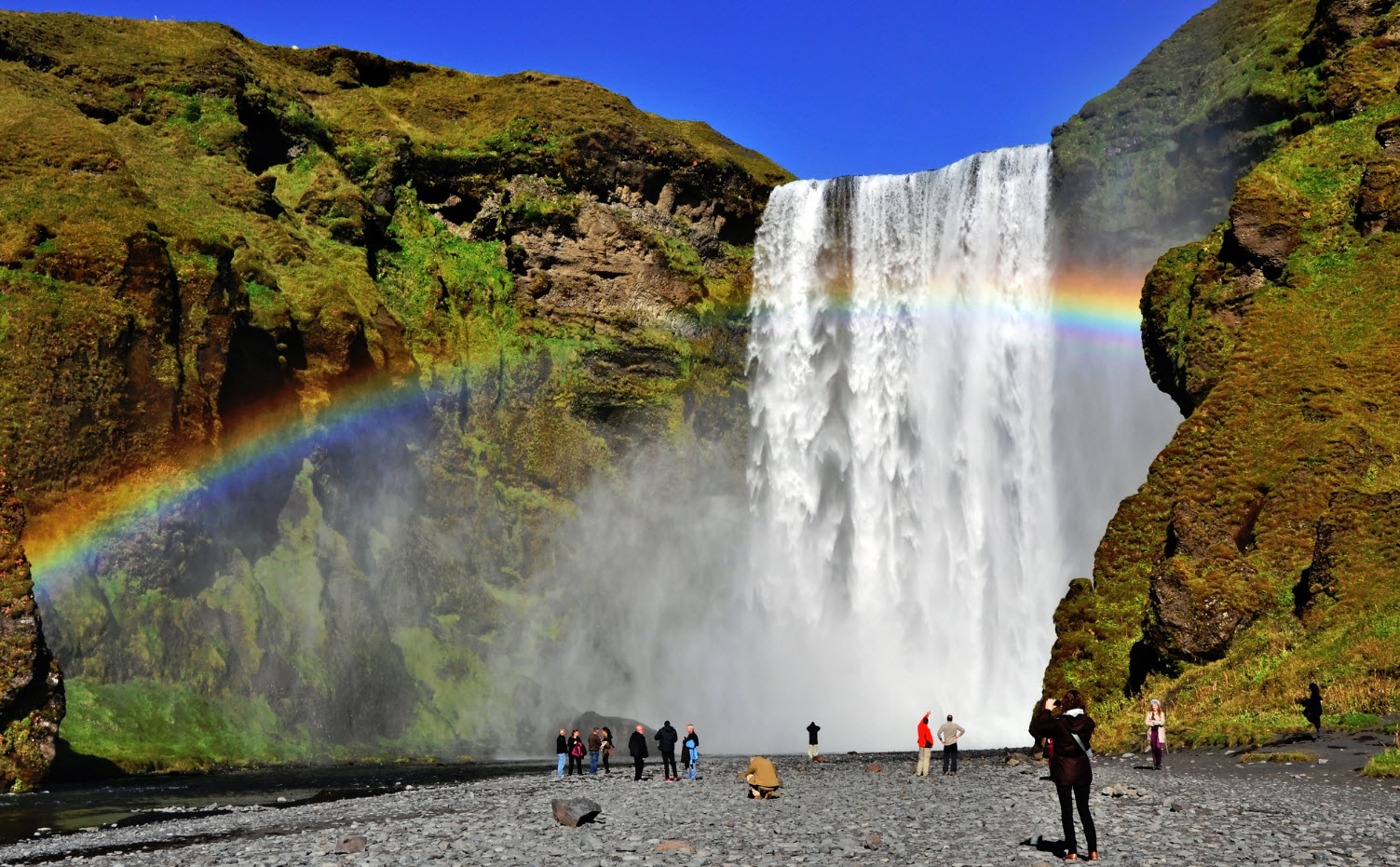 Skógafoss and a beautiful rainbow