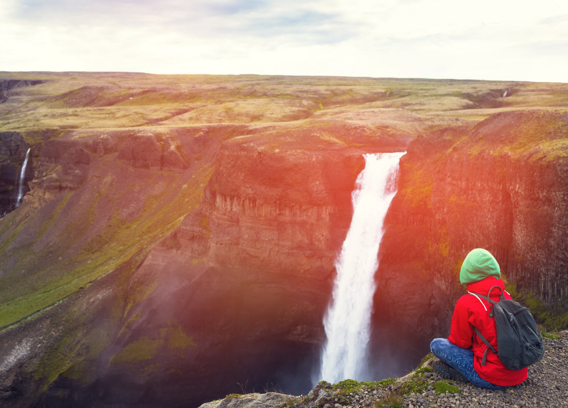 Haifoss is the third highest waterfall in Iceland