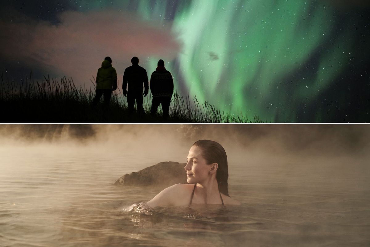 The Sky Lagoon and Northern Lights