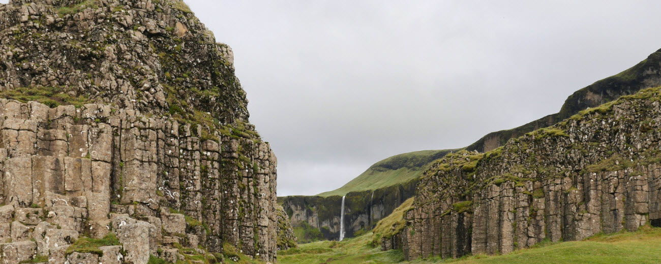 Dverghamrar basalt columns in South Iceland