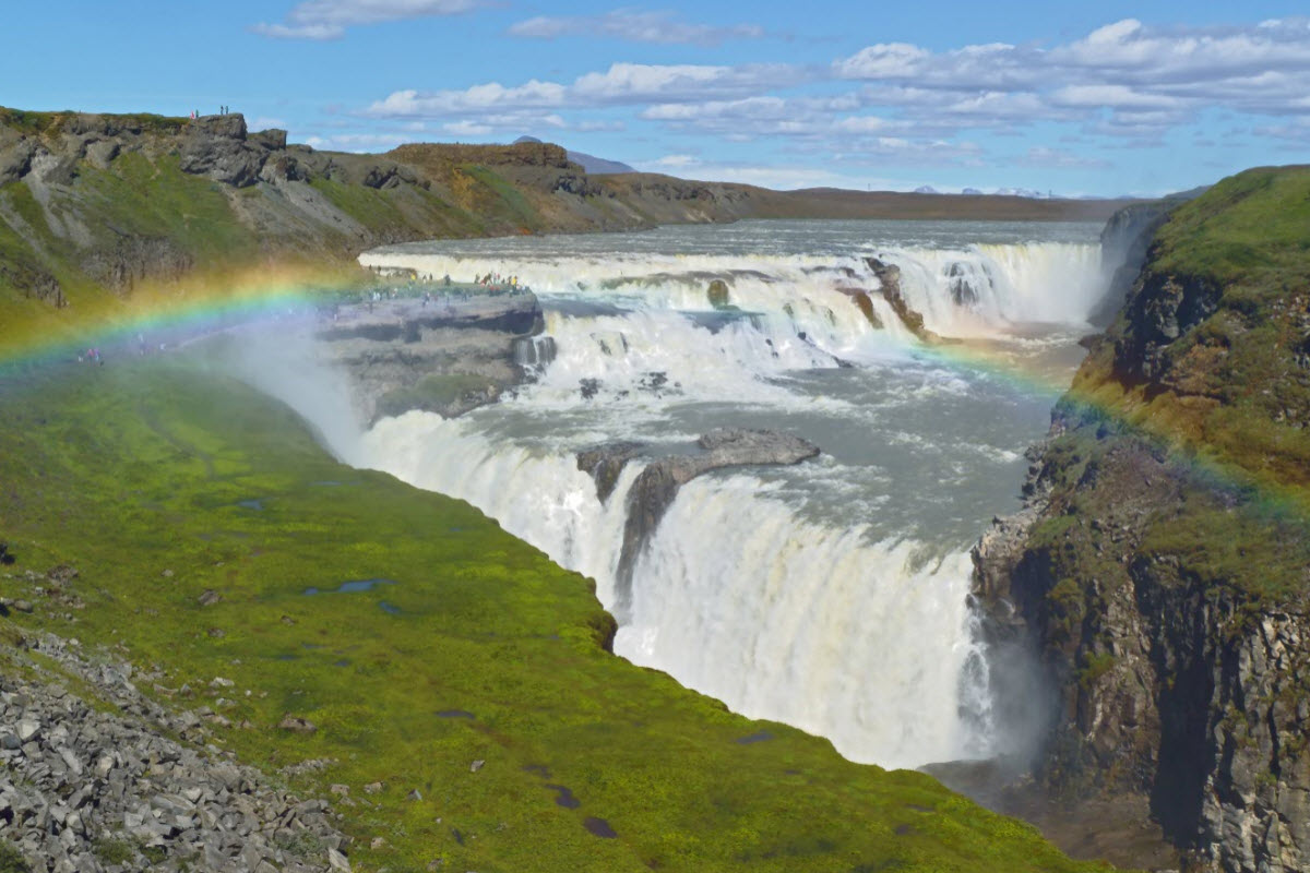 Beautiful Gullfoss in the summer time in Iceland
