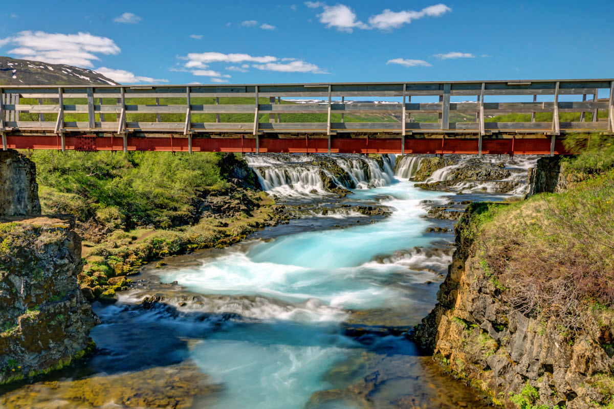 Bruarfoss is a beautiful waterfall hidden in South Iceland