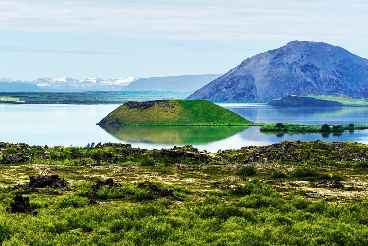 Mývatn Hot Springs and Volcanoes from Akureyri
