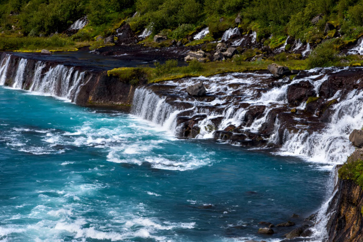 Hraunfossar seen from above