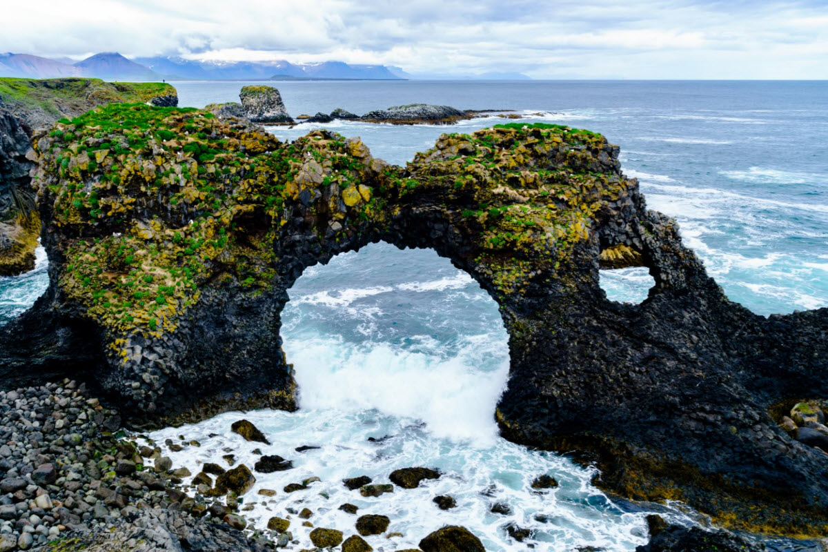 The beautiful rock formation called Gatklettur in Arnarstapi 