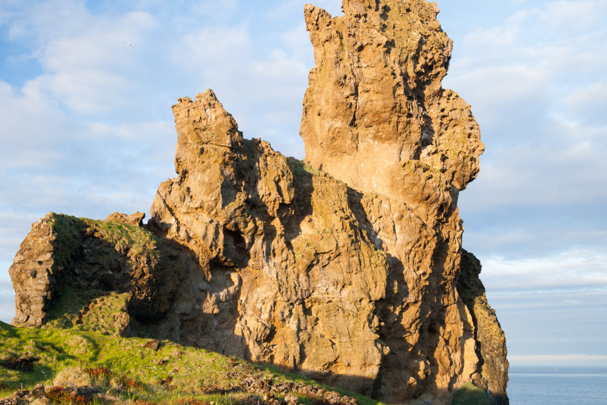 Beautiful lava formation Londrangar at Snæfellsnes peninsula in Iceland 