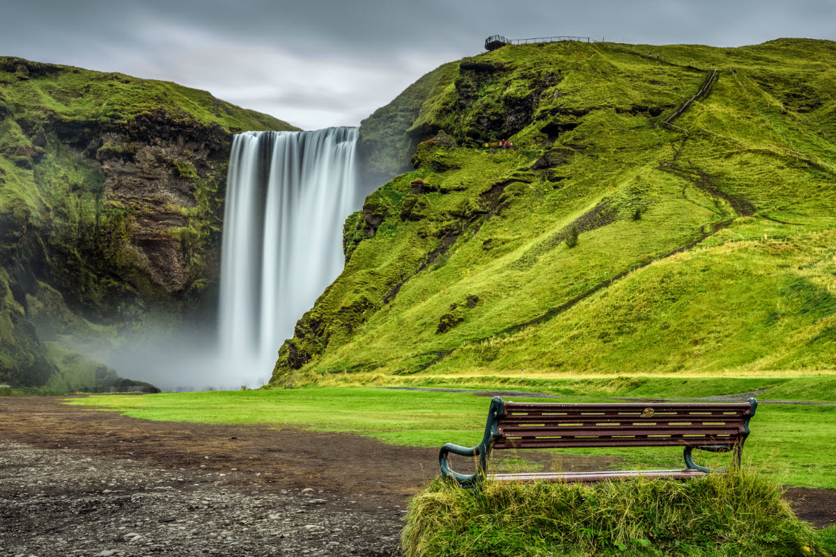 The magnificent waterfall Skógarfoss
