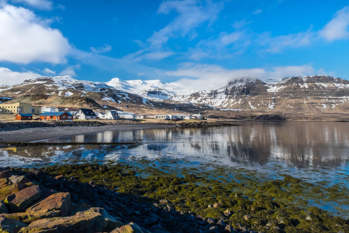 The landscape around the town Grundarfjordur Iceland