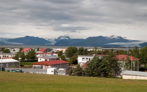 Glaciers and mountains seen from Höfn