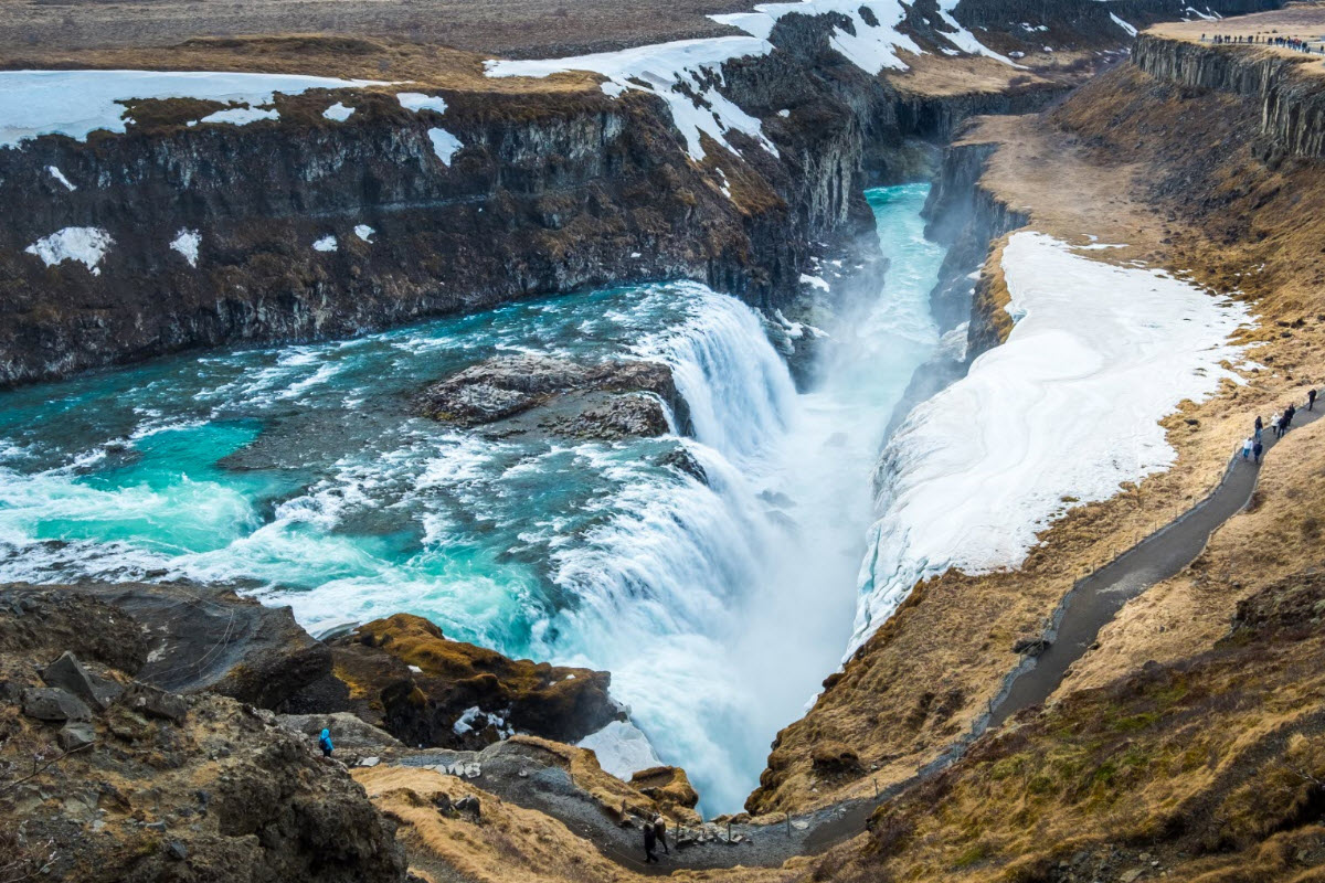 Gullfoss Waterfall in South Iceland