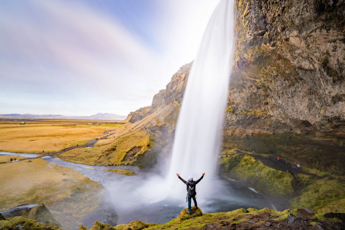 Seljalandsfoss Waterfall is a beautiful waterfall located in South Iceland