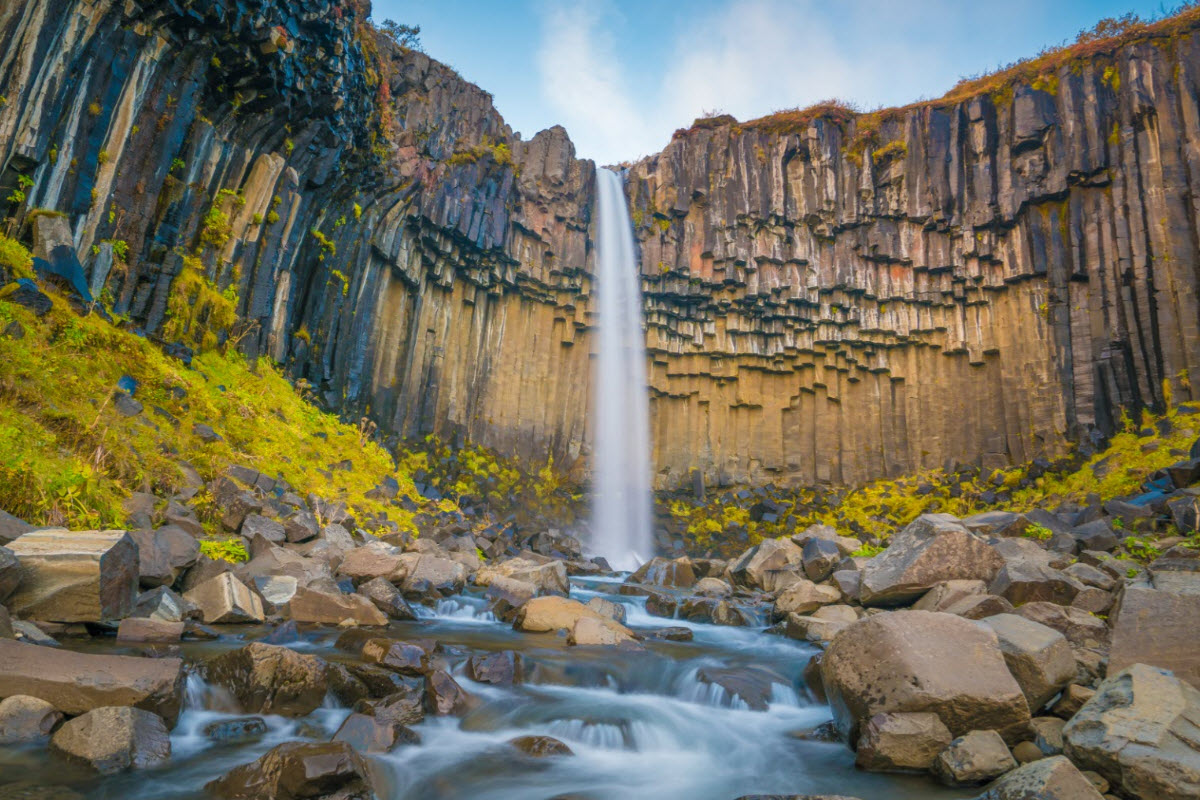 Amazing Svartifoss Waterfall