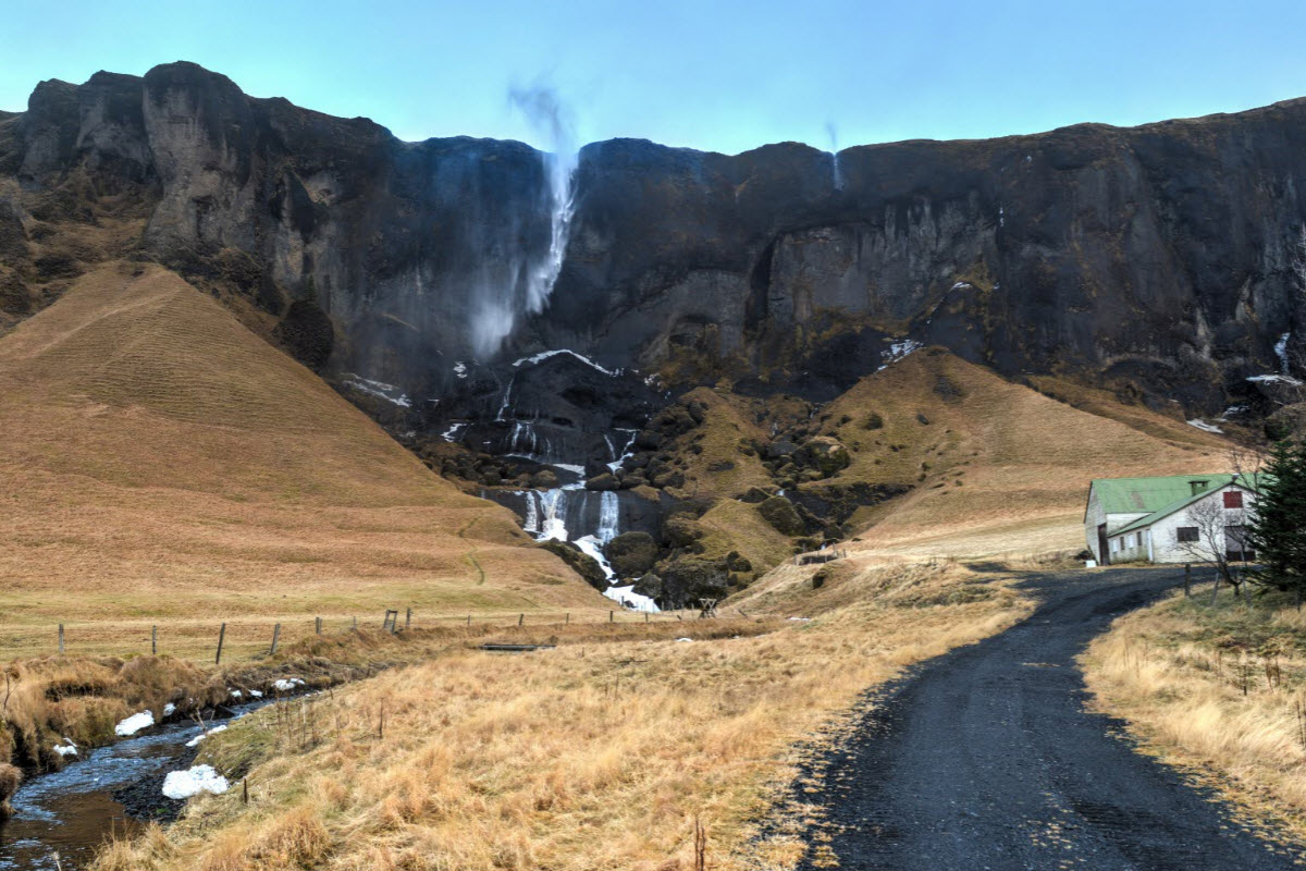 Foss a Sidu is a small waterfall nearby the farm Foss a Sidu in South Iceland