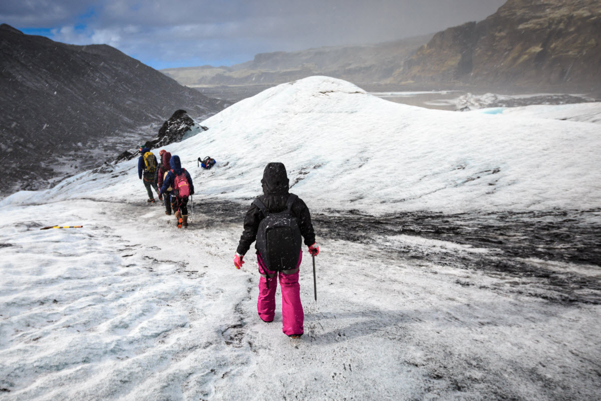 Glacier hike at Solheimajokull Glacier is an essential Icelandic experience for the whole family