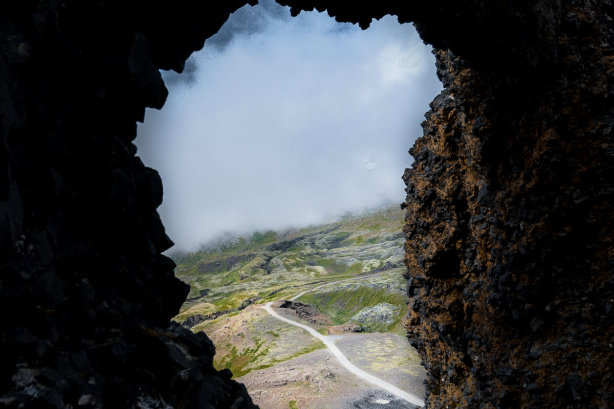Songhellir cave in West Iceland