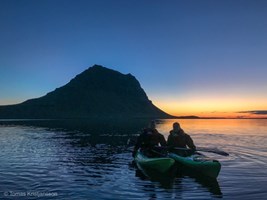 Midnight Sun Kayaking in Snæfellsnes tour in Iceland