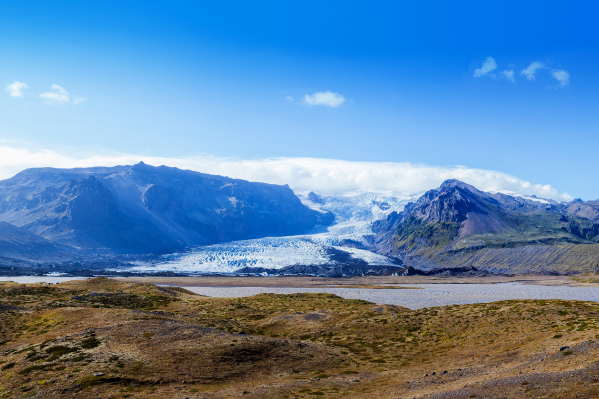 The landscape in Vatnajokull National Park Iceland