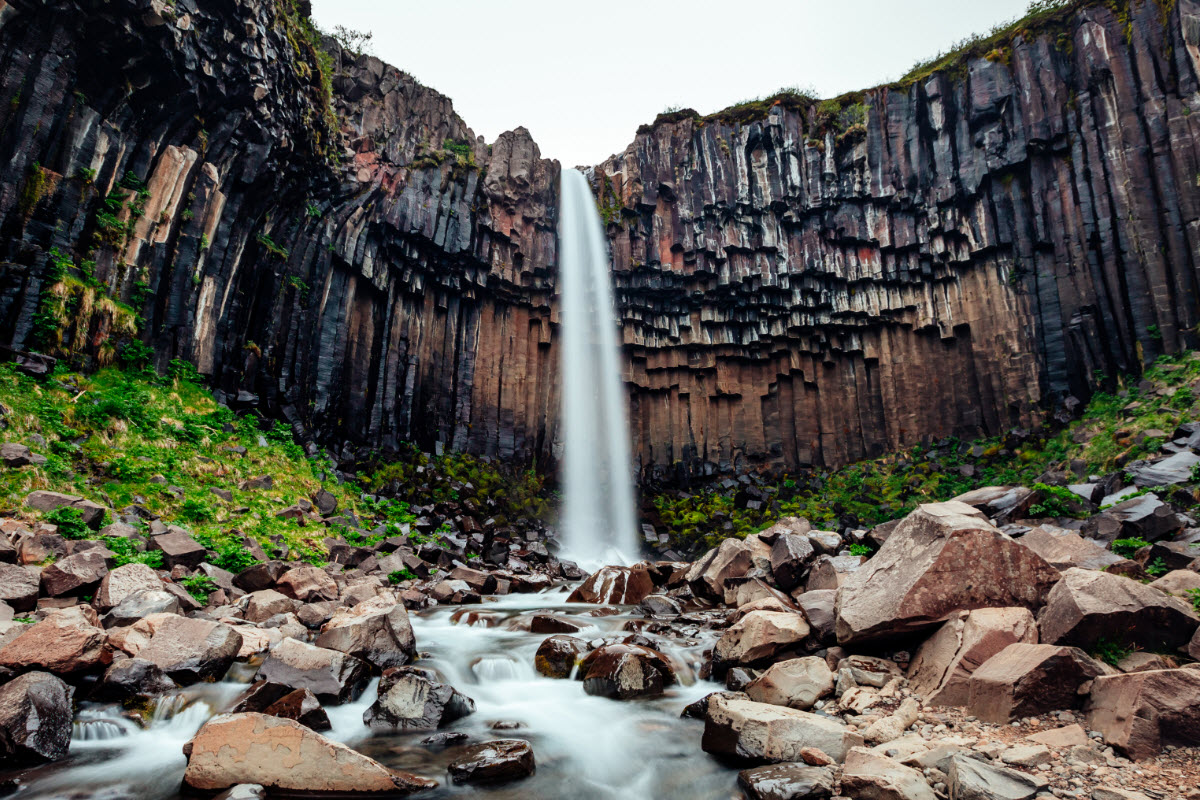 Svartifoss Waterfall in Skaftafell Iceland