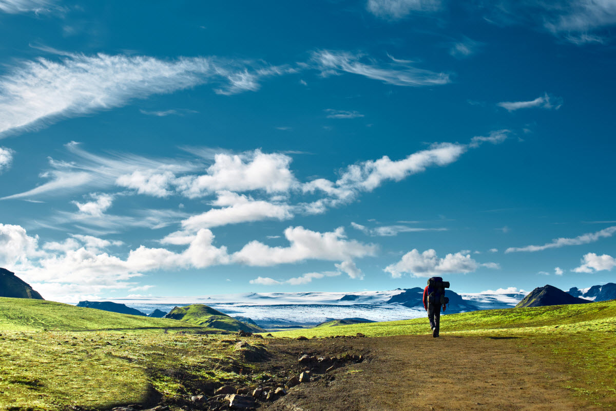 There are many hiking trails around Landmannalaugar in Iceland