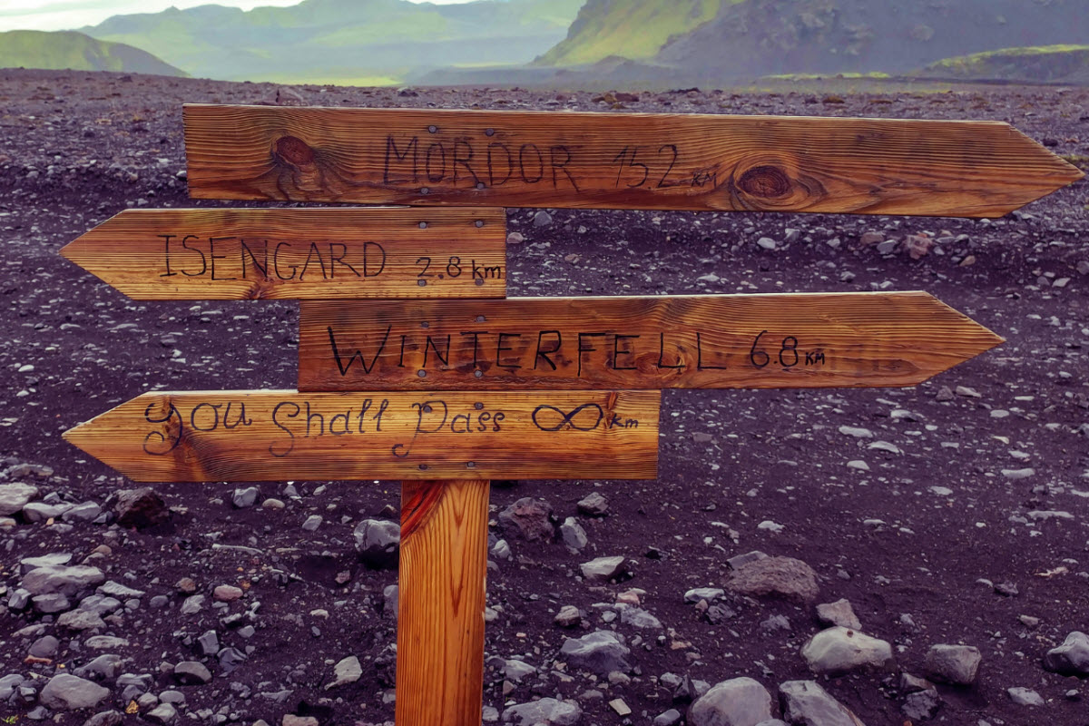 Signs on the way on Laugavegur trek