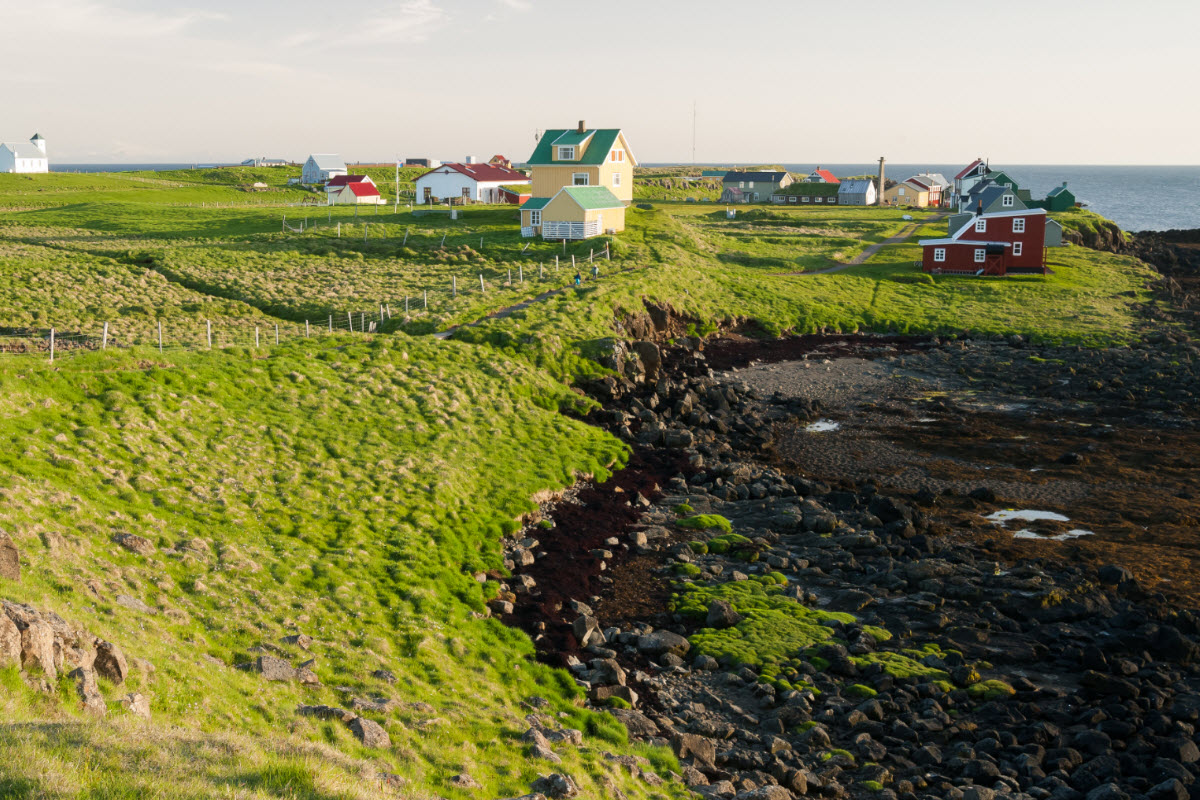 There are not many houses in Flatey island