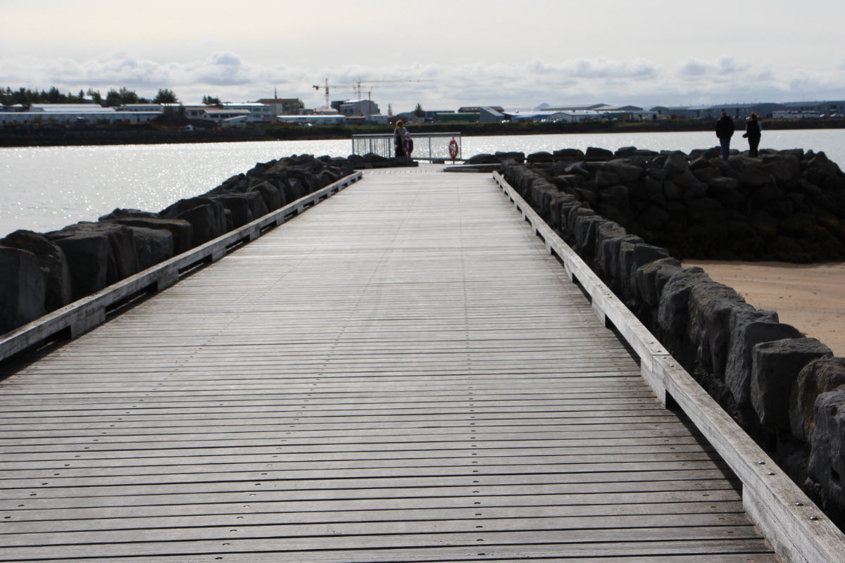 The view from Nautholsvik beach in Reykjavik