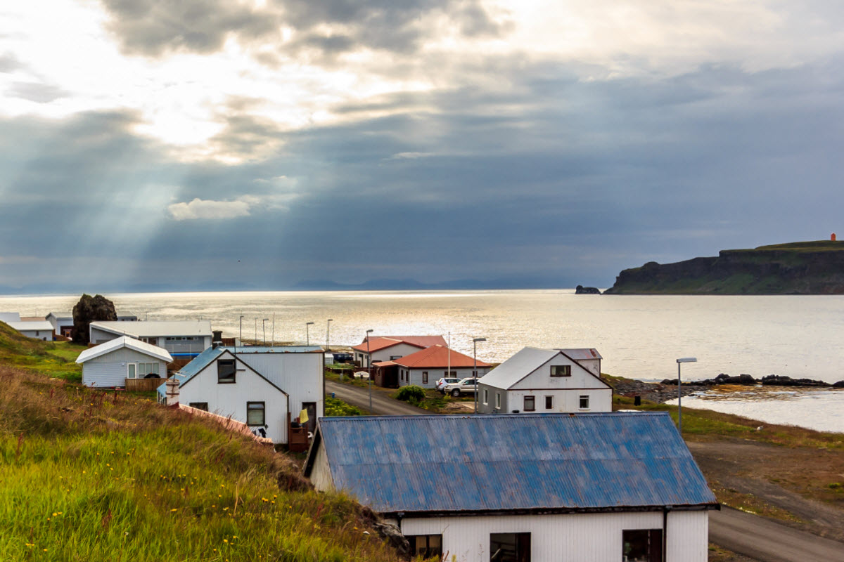 The small town of Drangsnes in the Strandir region