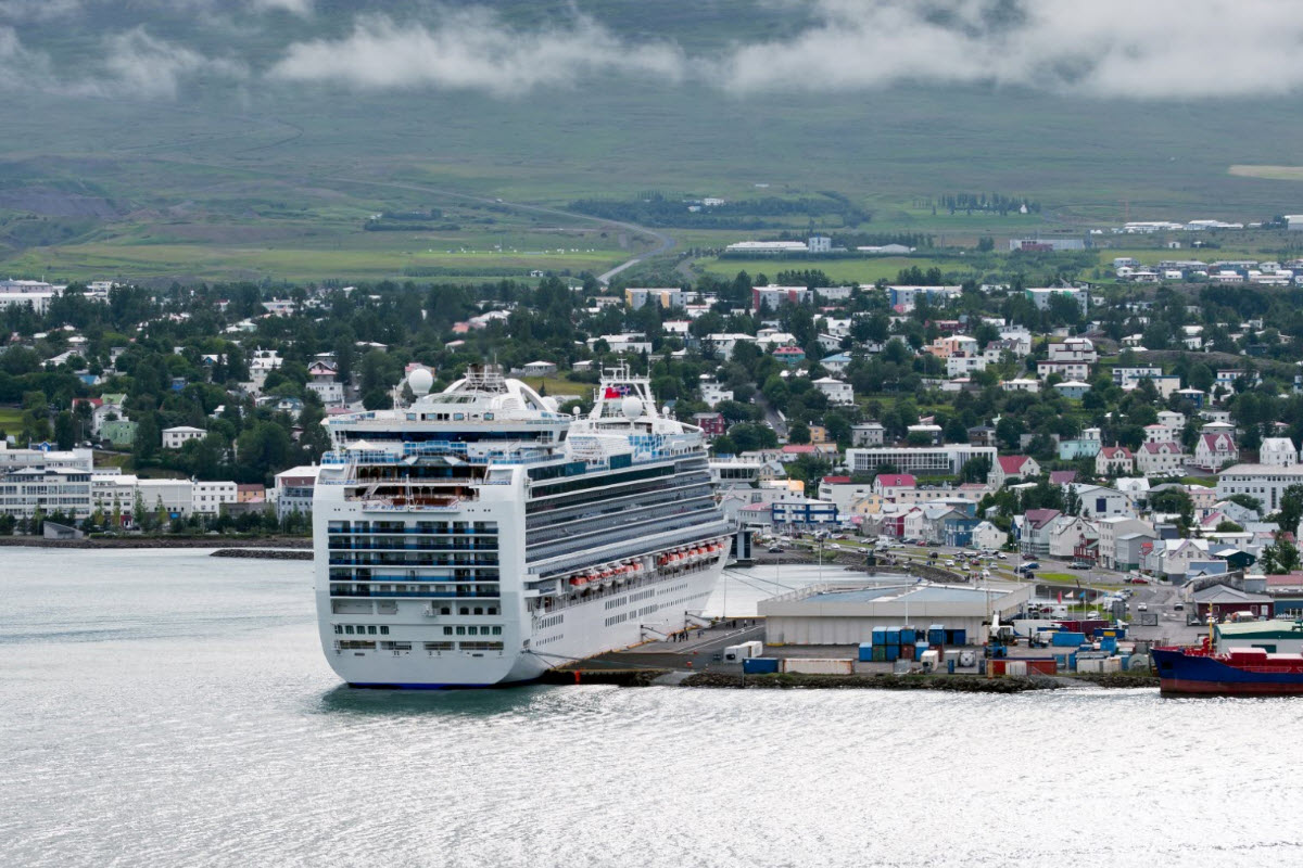 Cruise ship at the Harbor in Akureyri 