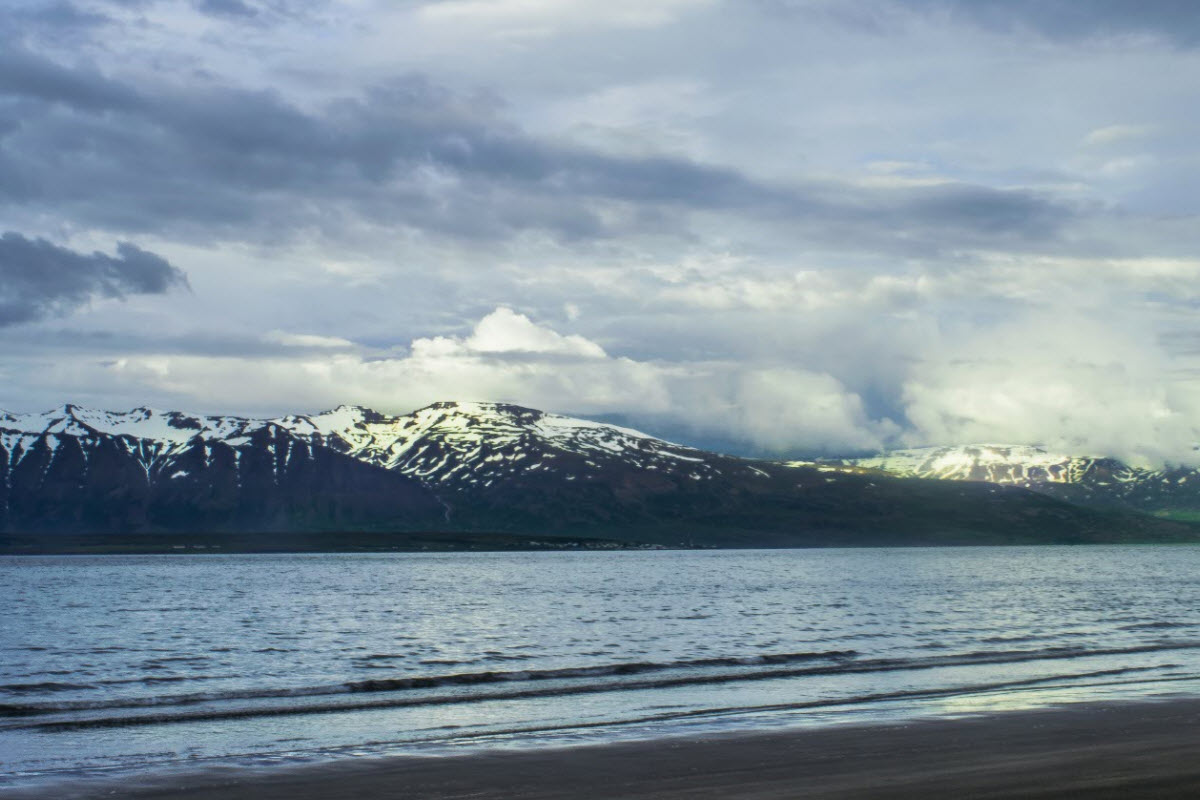 Beautiful mountains surround the fjord 