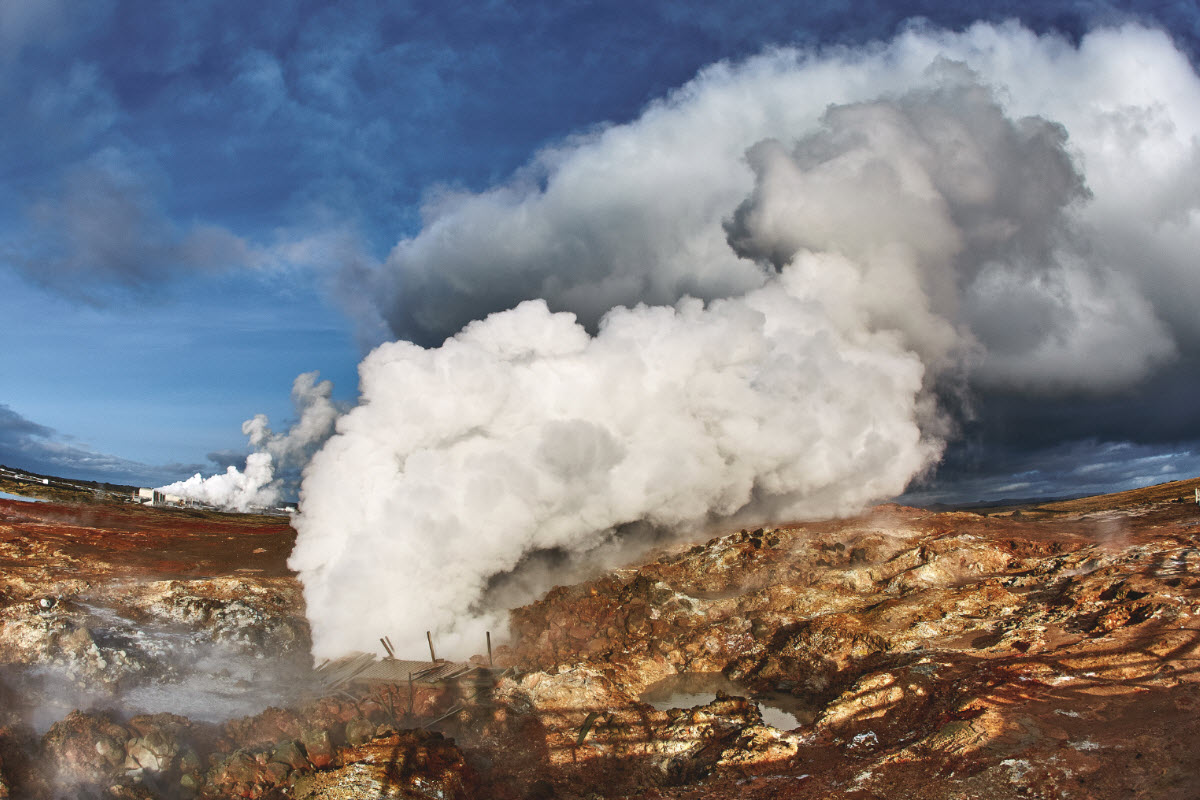 Gunnuhver hot spring at Grindavik town on the Reykjanes peninsula in Iceland