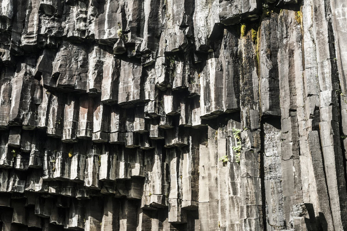 Basalt rock columns in Jokulsargljufur