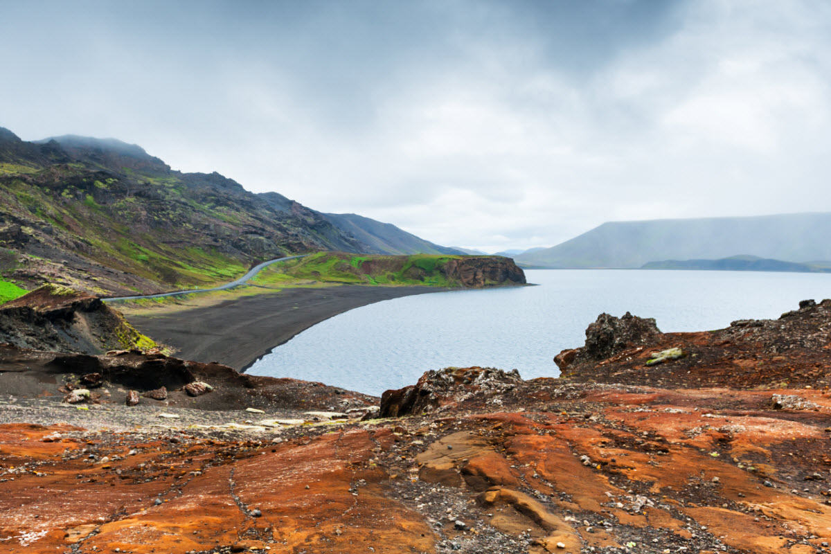 Kleifarvatn is located on the Reykjanes peninsula in Iceland