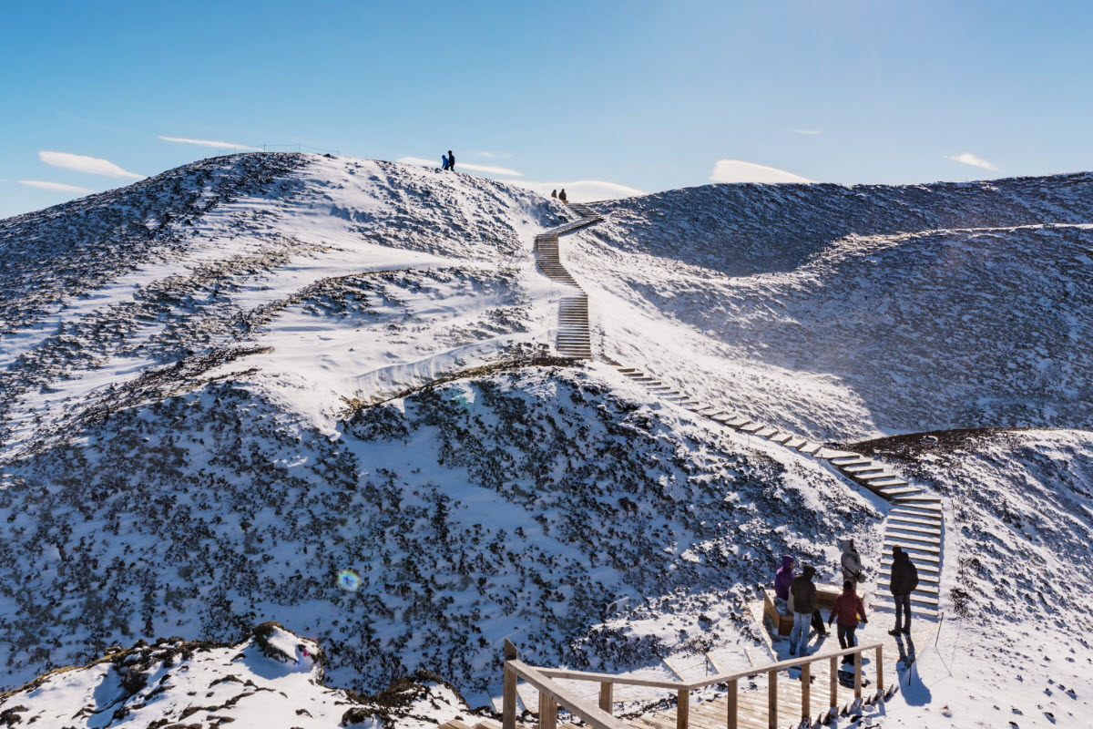 Grábrók during winter in Iceland