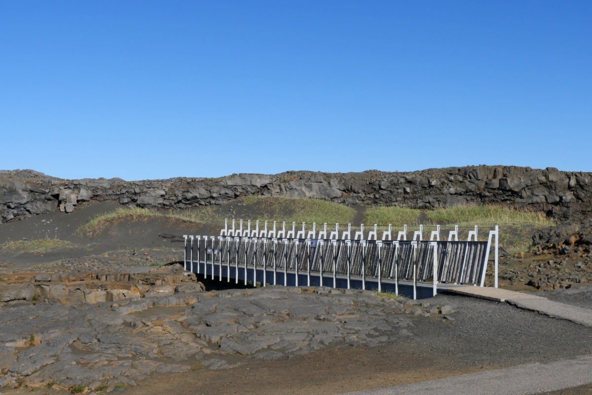 The Bridge Between Condinents is located on the Reykjanes peninsula