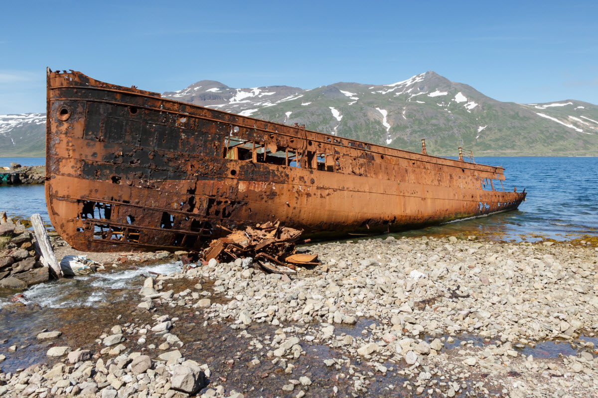 Old ship wreck in Djupavik