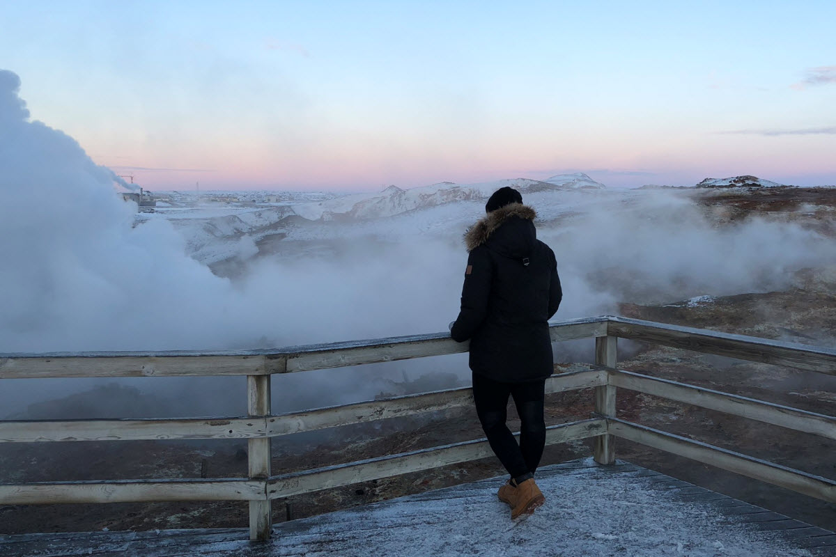 The temperature of the hot spring is over 300°C