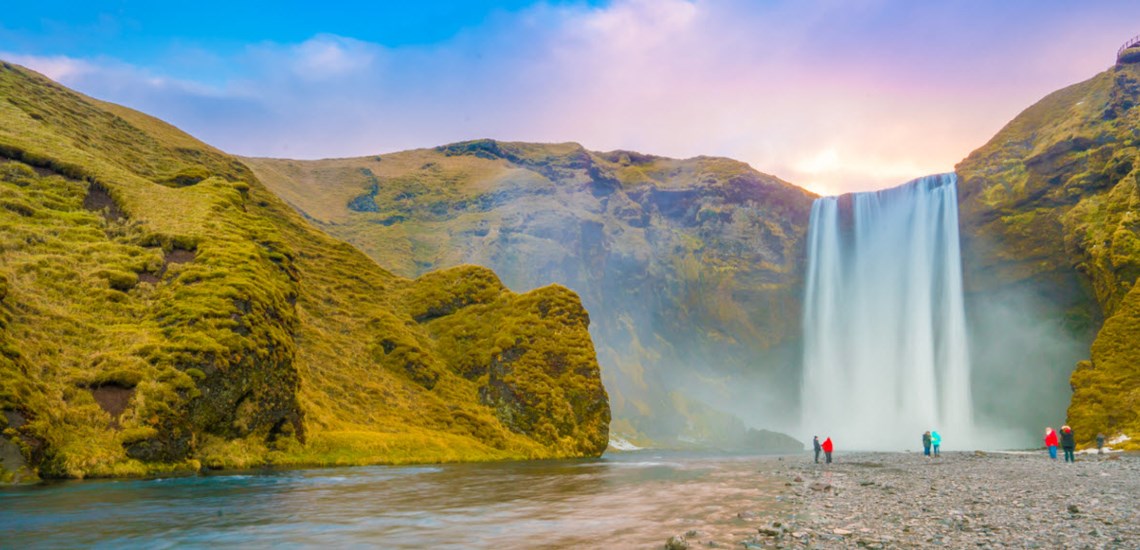 Skógafoss Waterfall Iceland - Filming location of the TV show Vikings