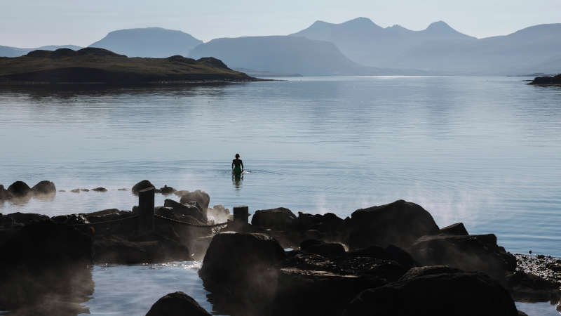 Hvammsvik Hot Springs beside Hvalfjordur