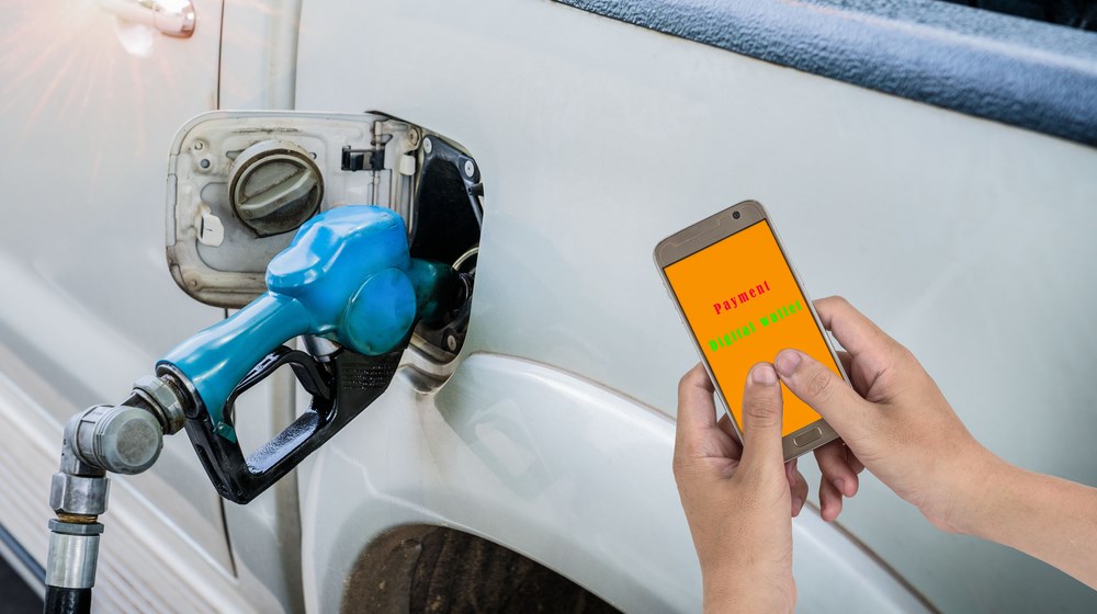 Card and mobile payment at a self-service fuel station