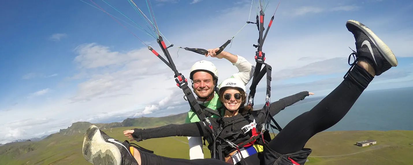 Paragliding Tandem Flight over Vík tour in Iceland