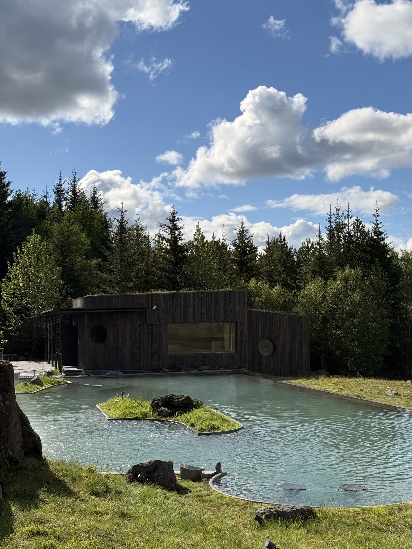 Forest pool at Laugaras Lagoon on a sunny day