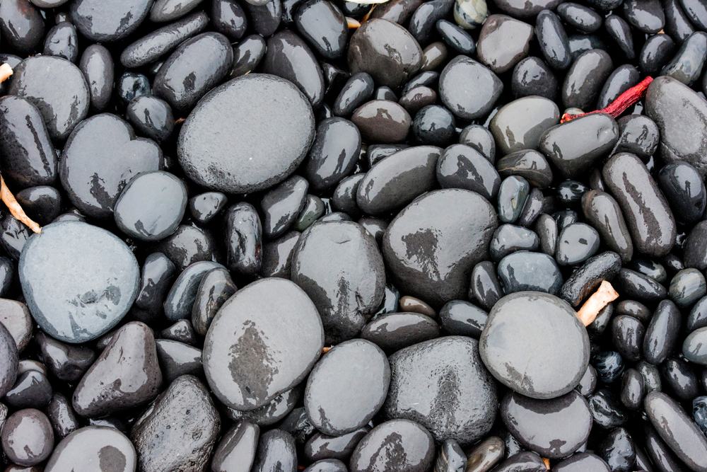 Smooth volcanic pebbles on the Dritvík coast